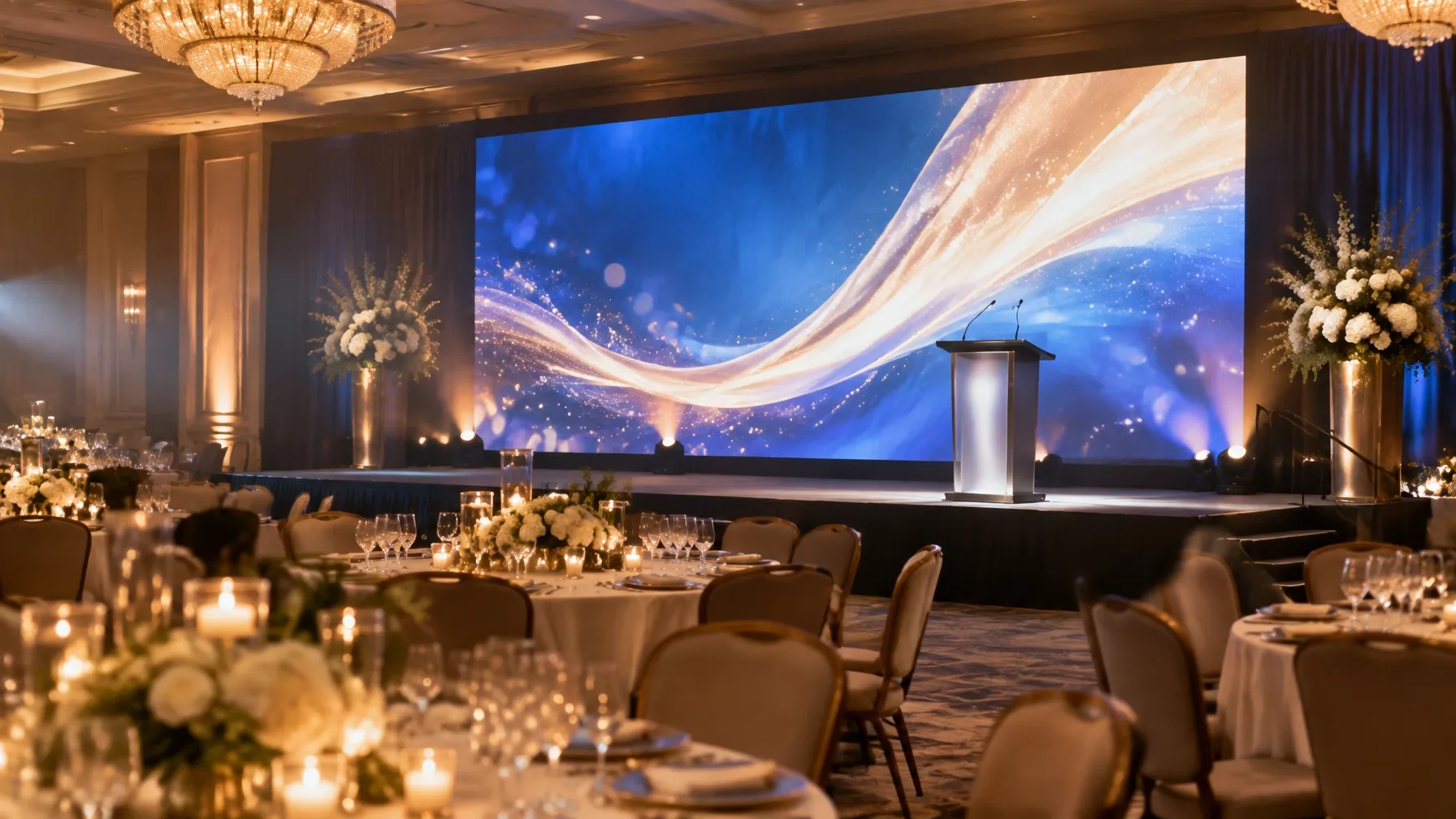 Awards night scenic wall, hotel ballroom — project photograph