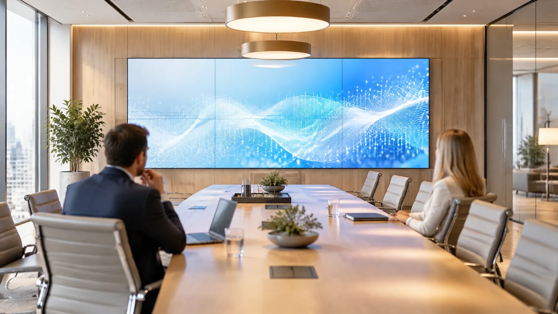 Executive briefing wall, corporate office — project photograph