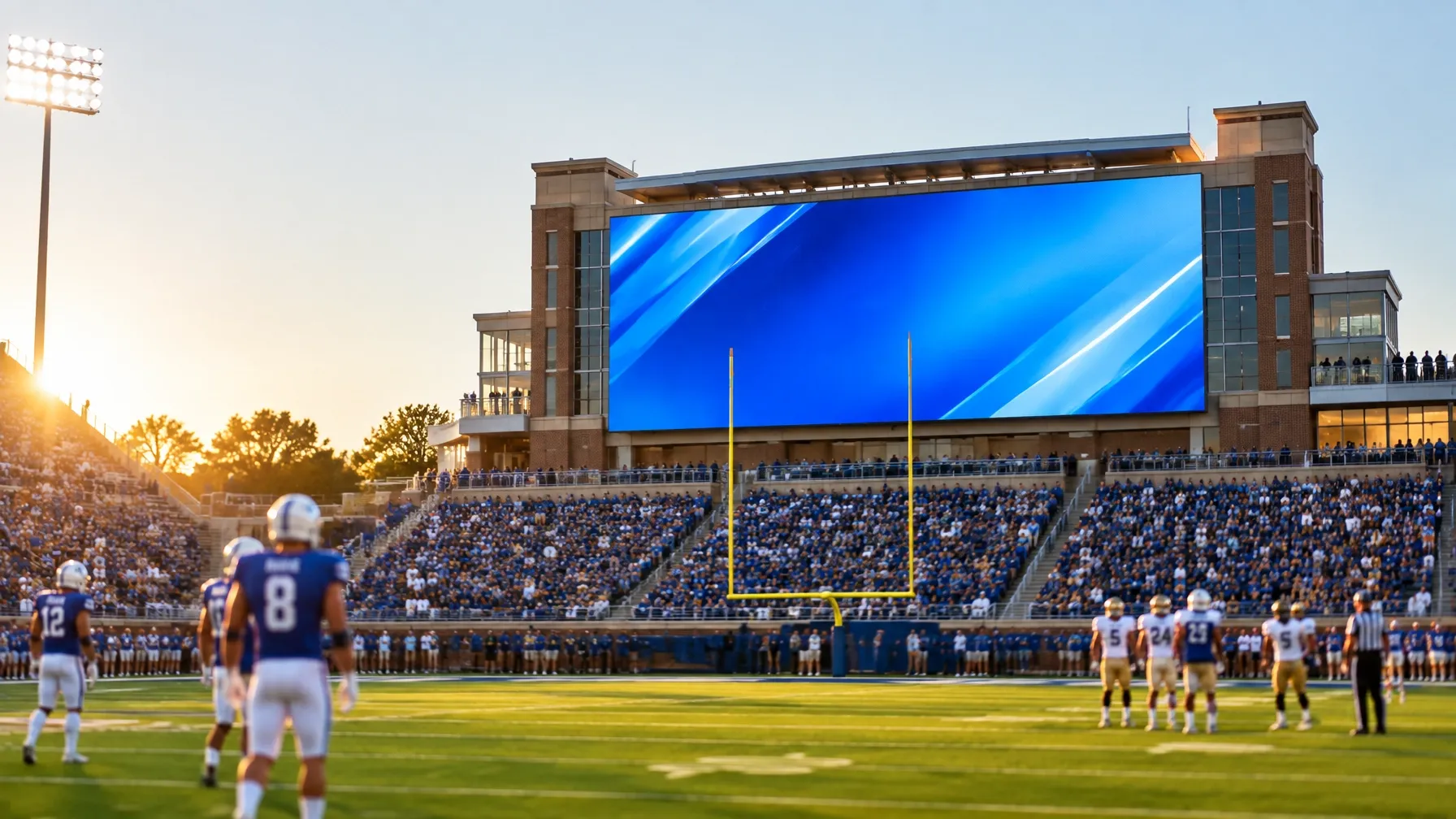 Stadium end-zone display, college venue — project photograph